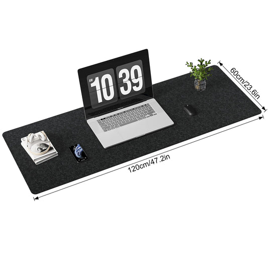Large Felt Desk Mat – 47.2” × 23.6”, Dark Gray