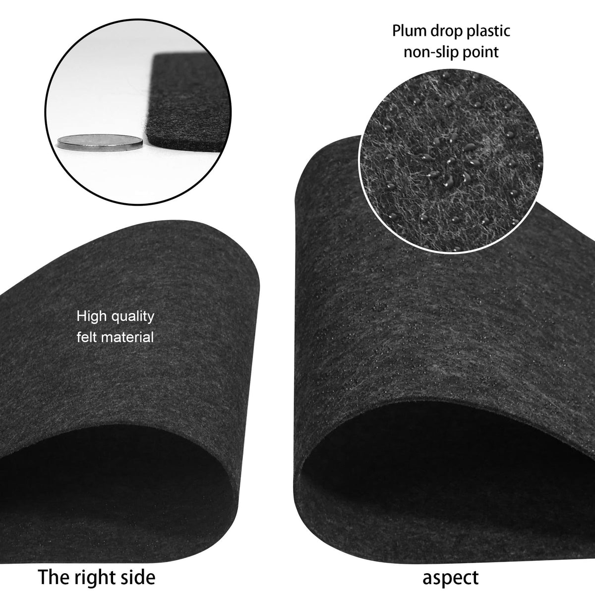 Large Felt Desk Mat – 47.2” × 23.6”, Dark Gray