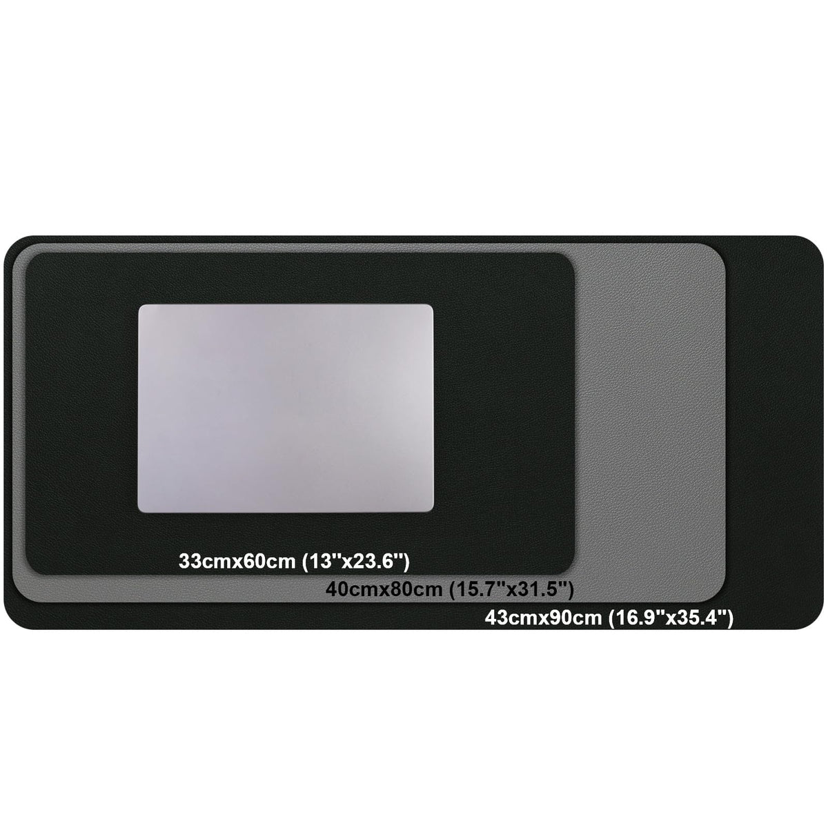 Dual-Sided Faux Leather Desk Pad – Black & Gray