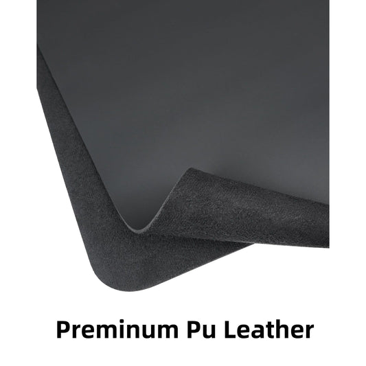 Extra-Large PU Leather Desk Mat – 48” × 17”, Black