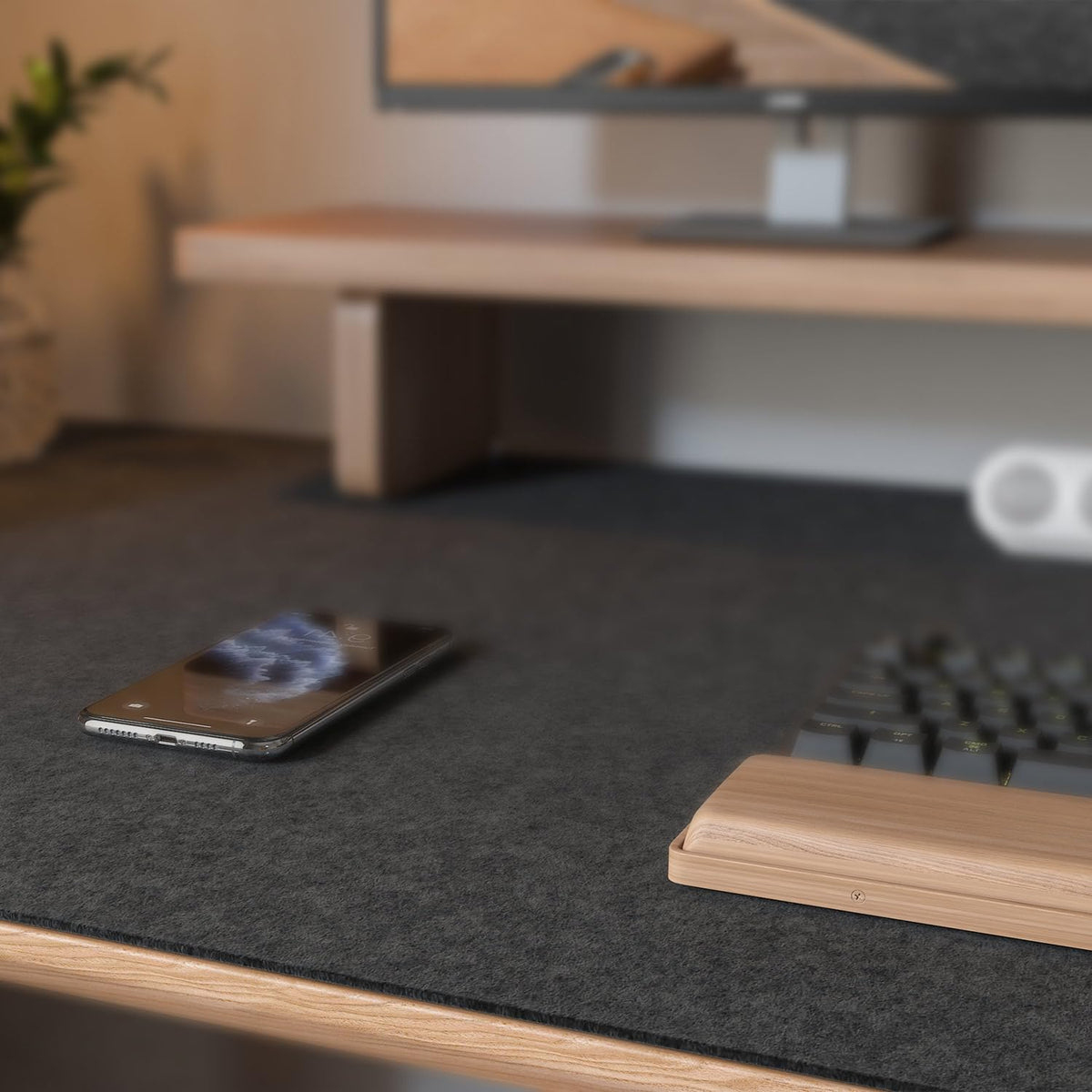 Large Felt Desk Mat – 47.2” × 23.6”, Dark Gray