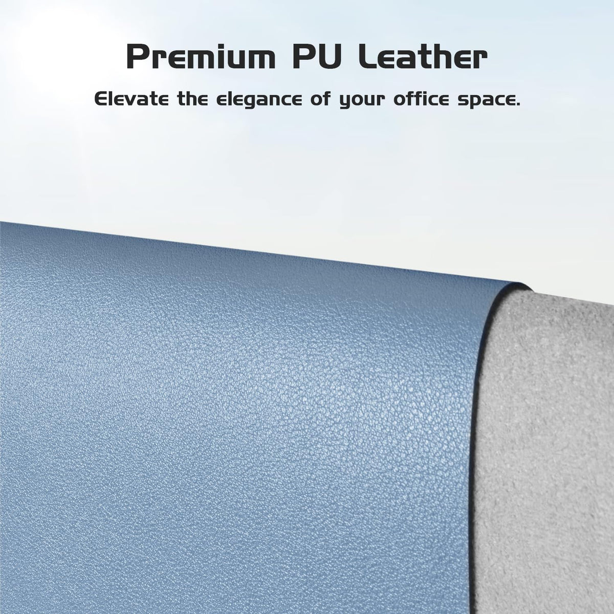 PU Leather Desk Pad – 38” × 13.7”, Denim Blue