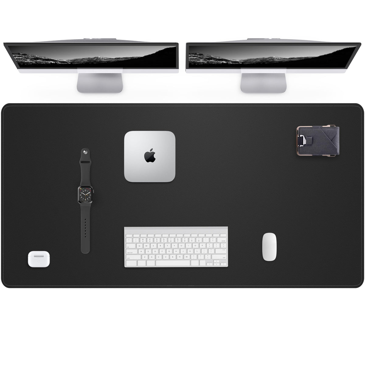 Premium PU Leather Desk Pad – 48” × 24”, Black